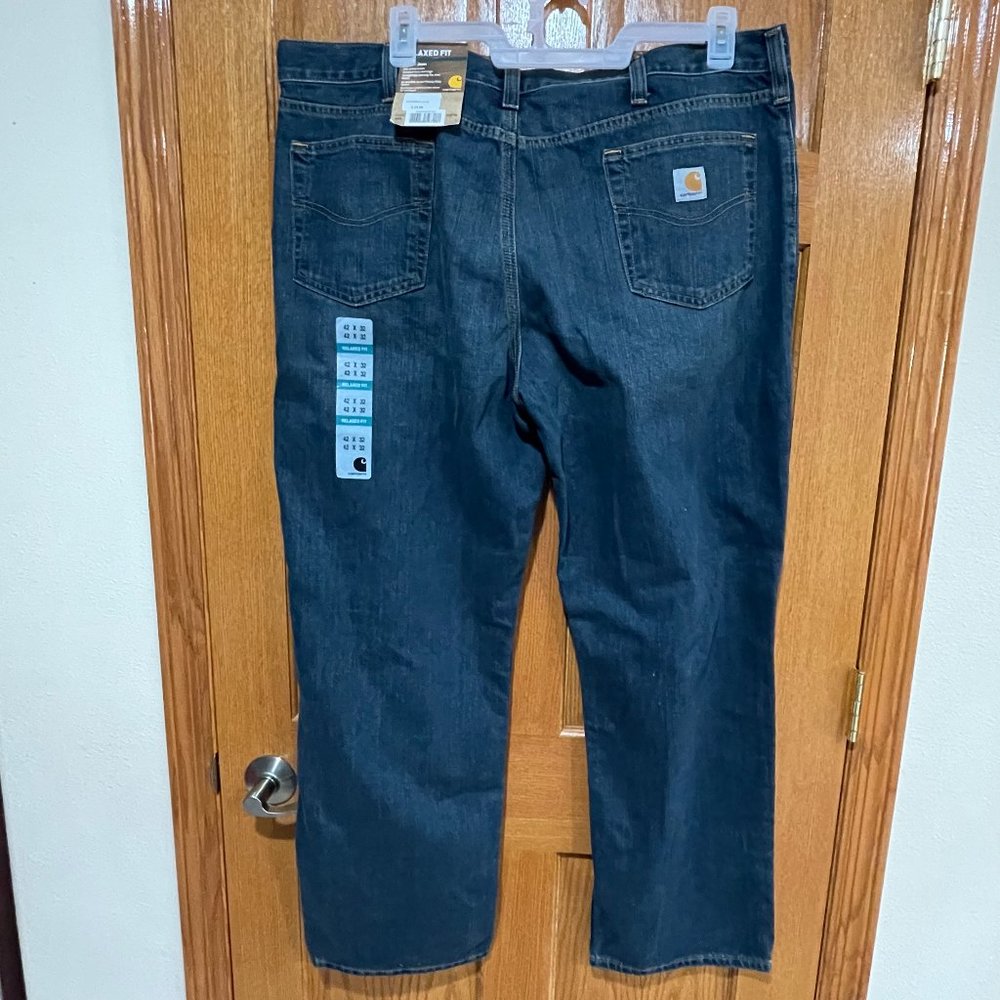 CARHARTT Men's 42 x 32 Relaxed Fit Holster Jean Medium Blue Denim NWT NEW